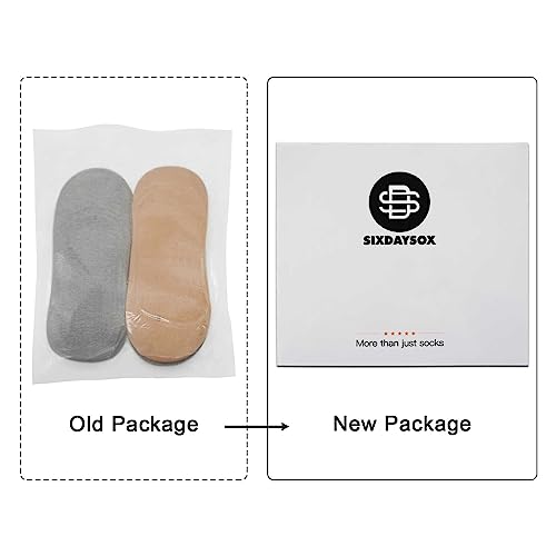 SIXDAYSOX No Show Socks Women for Flats 4 to 8 Pack Non Slip Invisible Ultra Low Cut Socks Shoe Size 5-8/9-11